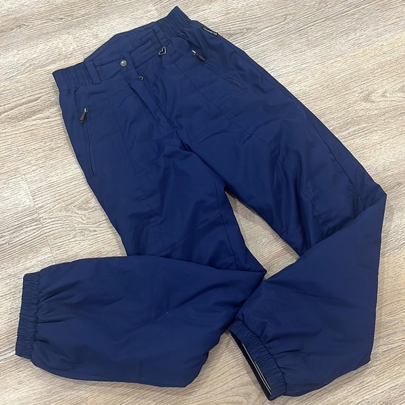 Vintage Obermeyer Artic T Snow Pants (Navy) Retro Ski Pants High Waist women’s 8 - Picture 1 of 14